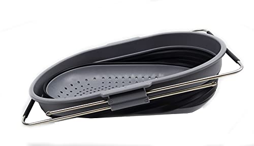 SAMMART 5L (1.3 gallon) Expandable & Collapsible Over The Sink Rectangular Colander