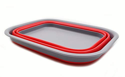 SAMMART 15 L (3.96 Gallon) Collapsible Tub - Portable Outdoor Picnic Basket/Crater - Foldable Washing Tub - Space Saving Storage Container