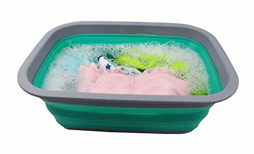 SAMMART 9.2L (2.37Gallon) Collapsible Tub - Portable Outdoor Picnic Basket/Crater - Foldable Shopping Bag - Space Saving Storage Container
