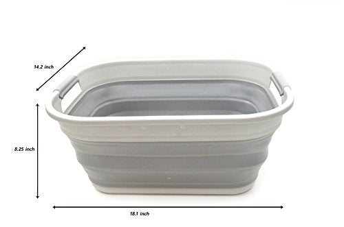SAMMART 19.5L (5.15 Gallon) Collapsible Plastic Laundry Basket - Foldable Pop Up Storage Container/Organizer - Portable Washing Tub - Space Saving Hamper/Basket