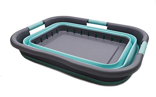 SAMMART 41L (10.8 gallon) Collapsible Plastic Laundry Basket - Foldable Pop Up Storage Container/Organizer - Portable Washing Tub - Space Saving Hamper/Basket