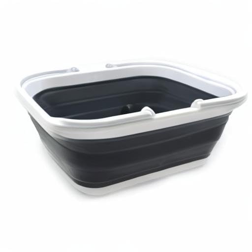 SAMMART 15.5L (4.1 Gallons) Collapsible Tub with Handle - Portable Outdoor Picnic Basket/Crater - Foldable Shopping Bag - Space Saving Storage Container