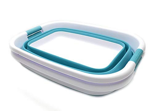 SAMMART 31L (8.1 gallon) Collapsible Plastic Laundry Basket-Pop Up Storage Container - Portable Washing Tub - Space Saving Hamper/Basket, Water capacity: 23L (6 gallon)