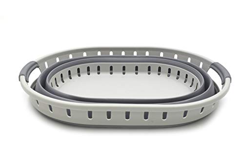 SAMMART 25L (6.6 gallon) Collapsible Plastic Laundry Basket - Foldable Pop Up Storage Container/Organizer - Portable Shopping Basket - Space Saving Hamper