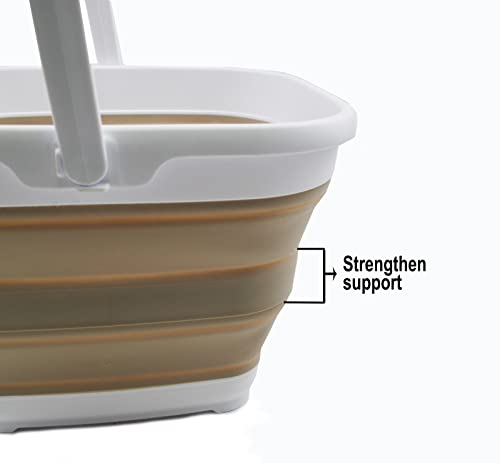 SAMMART 10L (2.6 Gallon) Collapsible Rectangular Handy Basket/Bucket