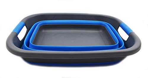 SAMMART 25L (6.6 gallon) Collapsible Laundry Basket/Tub - Foldable Storage Container/Organizer - Portable Washing Bin - Space Saving Hamper, Water capacity: 19L (5 gallon)