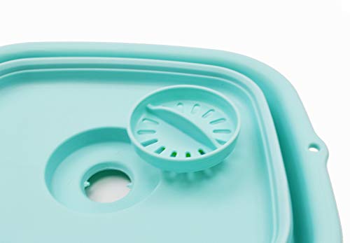 SAMMART 9.1L (2.4Gallon) Collapsible Dishpan with Draining Plug - Foldable Washing Basin - Portable Dish Washing Tub - Space Saving Kitchen Storage Tray