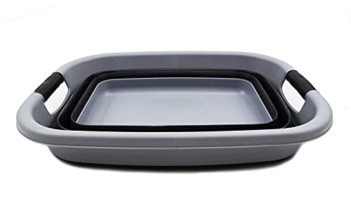 SAMMART 25L (6.6 gallon) Collapsible Laundry Basket/Tub - Foldable Storage Container/Organizer - Portable Washing Bin - Space Saving Hamper, Water capacity: 19L (5 gallon)