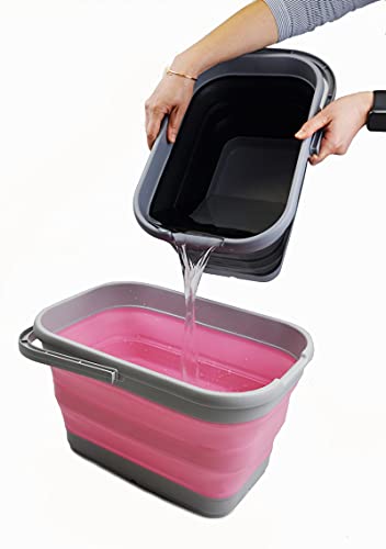 SAMMART 12L (3.17 Gallon) Collapsible Rectangular Handy Basket/Bucket