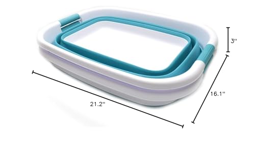 SAMMART 31L (8.1 gallon) Collapsible Plastic Laundry Basket-Pop Up Storage Container - Portable Washing Tub - Space Saving Hamper/Basket, Water capacity: 23L (6 gallon)