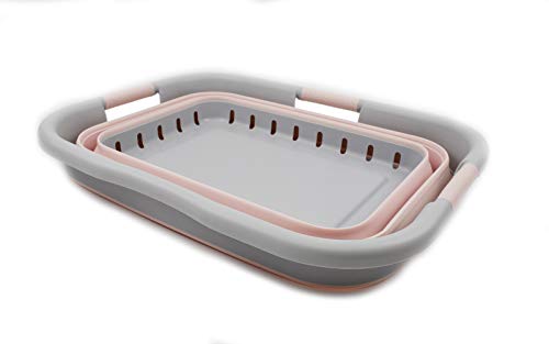 SAMMART 41L (10.8 gallon) Collapsible Plastic Laundry Basket - Foldable Pop Up Storage Container/Organizer - Portable Washing Tub - Space Saving Hamper/Basket