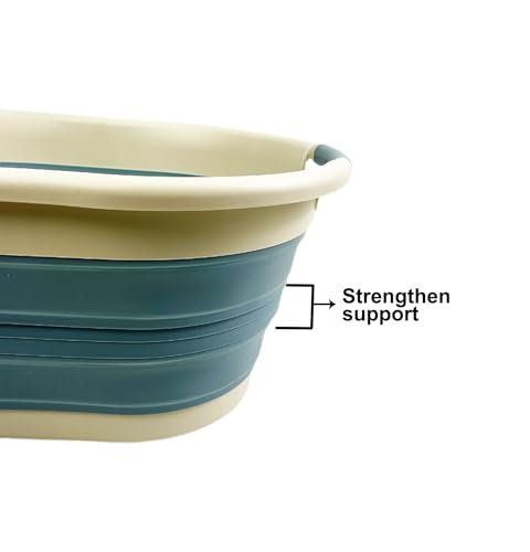 SAMMART 36L (9.5Gallons) Collapsible Laundry Basket - Oval Tub/Basket - Foldable Storage Container - Portable Washing Tub - Portable Pop-Up Hamper