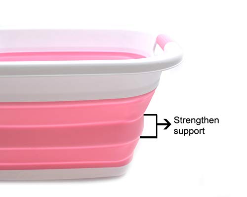 SAMMART Set of 2-21L(5.5 gallon) Collapsible Laundry Basket/Tub-Foldable Storage Container-Portable Washing Bin - Space Saving Hamper, Water capacity: 17L (4.4 gallon)