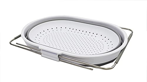 SAMMART 5L (1.3 gallon) Expandable & Collapsible Over The Sink Rectangular Colander