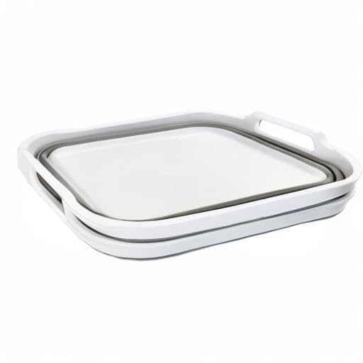 SAMMART Collapsible Tub - Foldable Dish Tub - Portable Washing Basin - Space Saving Plastic Washtub