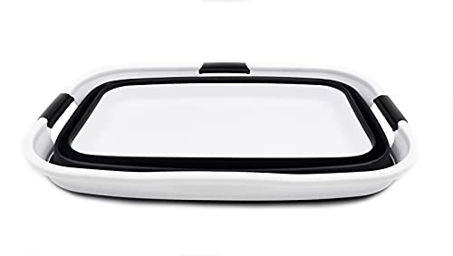 SAMMART 44L (11.6 gallon) Collapsible Plastic Laundry Basket - Foldable Pop Up Storage Container/Organizer - Portable Washing Tub - Space Saving Hamper/Basket, Water Capacity: 35L (9.2 gallon)