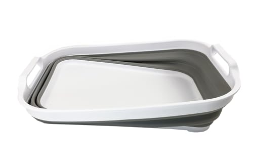 SAMMART Collapsible Tub - Foldable Dish Tub - Portable Washing Basin - Space Saving Plastic Washtub