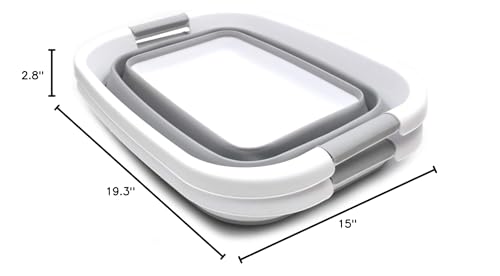 SAMMART Set of 2-21L(5.5 gallon) Collapsible Laundry Basket/Tub-Foldable Storage Container-Portable Washing Bin - Space Saving Hamper, Water capacity: 17L (4.4 gallon)