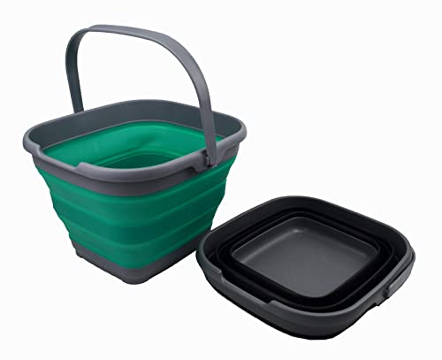 SAMMART 10L (2.6 Gallon) Set of 2 Collapsible Rectangular Handy Basket/Bucket