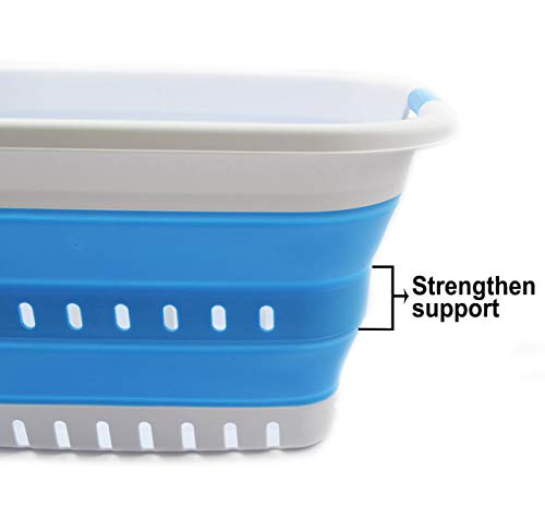 SAMMART 37L (9.77 gallon) Collapsible Plastic Laundry Basket - Foldable Pop Up Storage Container/Organizer - Space Saving Hamper/Basket