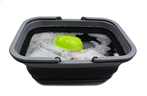 SAMMART SAMMART 9.2L (2.37Gallon) Collapsible Tub with Handle - Portable Outdoor Picnic Basket/Crater - Foldable Shopping Bag - Space Saving Storage Container