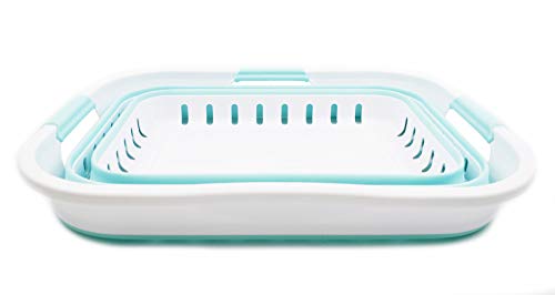 SAMMART 30L (8 gallon) Collapsible 3 Handled Plastic Laundry Basket - Foldable Pop Up Storage Container/Organizer - Portable Washing Tub - Space Saving Hamper/Basket