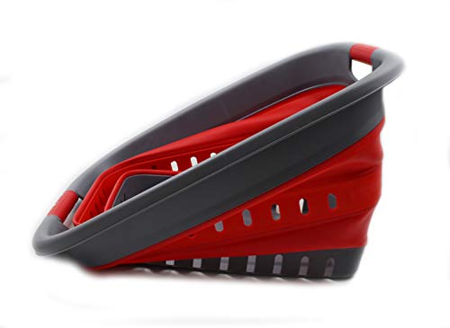 SAMMART 37L (9.77 gallon) Collapsible Plastic Laundry Basket - Foldable Pop Up Storage Container/Organizer - Space Saving Hamper/Basket