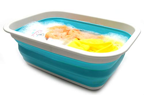 SAMMART 9.2L (2.37Gallon) Collapsible Tub - Portable Outdoor Picnic Basket/Crater - Foldable Shopping Bag - Space Saving Storage Container