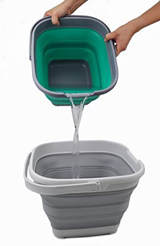 SAMMART 10L (2.6 Gallon) Collapsible Rectangular Handy Basket/Bucket