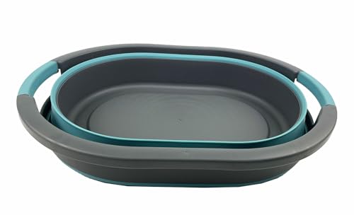 SAMMART 23L (6 gallon) Collapsible Plastic Laundry Basket - Foldable Pop Up Storage Container/Organizer - Portable Washing Tub - Space Saving Hamper/Basket