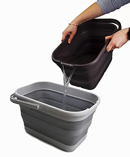 SAMMART 12L (3.17 Gallon) Collapsible Rectangular Handy Basket/Bucket