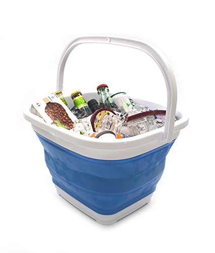 SAMMART 10L (2.6 Gallon) Collapsible Rectangular Handy Basket/Bucket