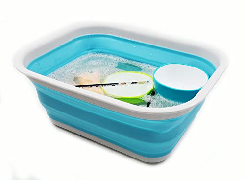 SAMMART 15 L (3.96 Gallon) Collapsible Tub - Portable Outdoor Picnic Basket/Crater - Foldable Washing Tub - Space Saving Storage Container