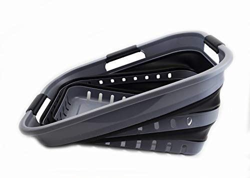 SAMMART 30L (8 gallon) Collapsible 3 Handled Plastic Laundry Basket - Foldable Pop Up Storage Container/Organizer - Portable Washing Tub - Space Saving Hamper/Basket