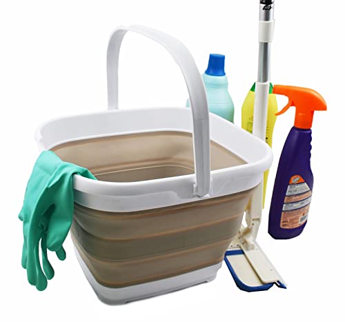 SAMMART 10L (2.6 Gallon) Collapsible Rectangular Handy Basket/Bucket