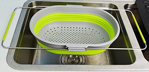 SAMMART 5L (1.3 gallon) Expandable & Collapsible Over The Sink Rectangular Colander