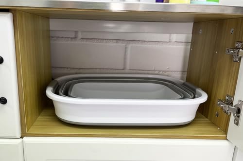 SAMMART 40L (10.5 Gallon) Set of 2 Collapsible Plastic Laundry Basket - Foldable Pop Up Storage Container/Organizer - Portable Laundry Hamper - Space Saving Washing Tub