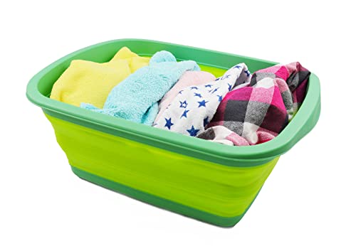 SAMMART 10L (2.6 Gallon) Collapsible Tub-Foldable Dish Tub-Portable Washing Basin-Space Saving Plastic Washtub