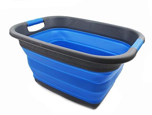 SAMMART 25L (6.6 gallon) Collapsible Laundry Basket/Tub - Foldable Storage Container/Organizer - Portable Washing Bin - Space Saving Hamper, Water capacity: 19L (5 gallon)