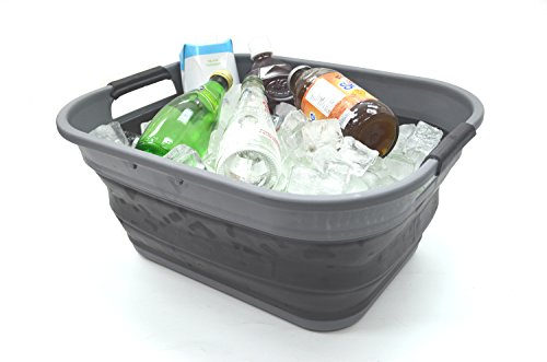 SAMMART Collapsible Storage Box with Locking Lid - Space Saving Laundry Container - Foldable Storage Basket - Portable Car Trunk Storage Box