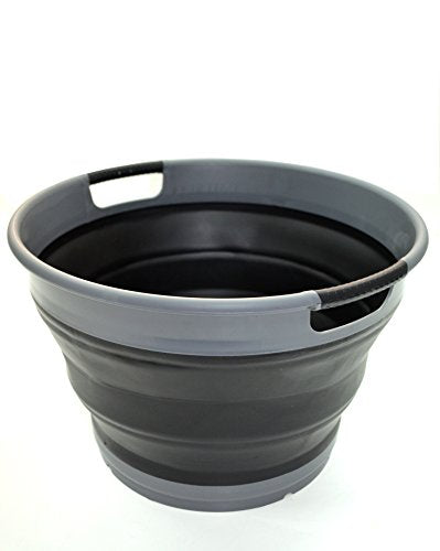 SAMMART 13L(3.4 gallon) Collapsible Round Tub-Foldable Storage Container/Organizer-Portable Washing Bin-Space Saving Laundry Hamper/Basket-Collapsible Washing-up Bucket,Water capacity 10L(2.64 gallon)