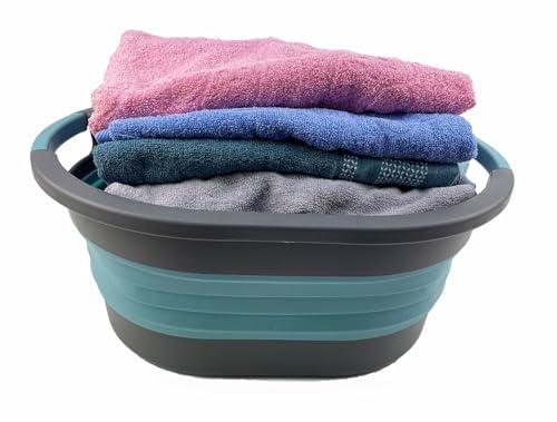 SAMMART 23L (6 gallon) Collapsible Plastic Laundry Basket - Foldable Pop Up Storage Container/Organizer - Portable Washing Tub - Space Saving Hamper/Basket