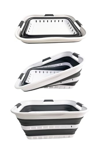 SAMMART 42L (11 gallon) Collapsible Plastic Laundry Basket-Foldable Pop Up Storage Container/Organizer-Portable Laundry Hamper-Space Saving