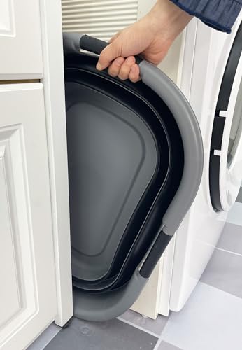 SAMMART 40L (10.5 gallon) Collapsible Plastic Laundry Basket - Space Saving Storage Container/Organizer - Portable Washing Tub - Foldable Pop Up Hamper/Basket