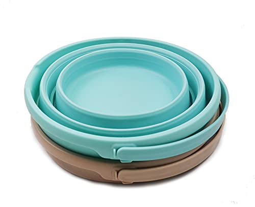 SAMMART 10L (2.6 Gallon) Collapsible Plastic Bucket - Foldable Round Tub - Portable Fishing Water Pail - Space Saving Outdoor Waterpot, Size 33cm Dia - 2 Pieces Box Pack