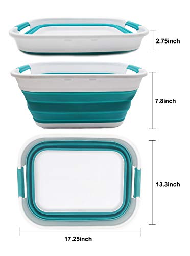 SAMMART 17.5L (4.6 Gallon) Collapsible/Foldable/Pop Up/Portable Washing Tub, Water Capacity 13.5L/3.5 Gallon