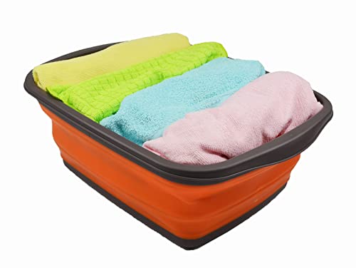 SAMMART 10L (2.6 Gallons) Collapsible Tub - Foldable Dish Tub - Portable Washing Basin - Space Saving Plastic Washtub