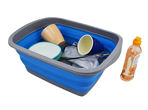 SAMMART 10L (2.6 Gallon) Collapsible Tub-Foldable Dish Tub-Portable Washing Basin-Space Saving Plastic Washtub