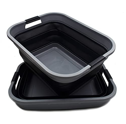 SAMMART Collapsible Plastic Laundry Basket - Foldable Pop Up Storage Container/Organizer - Portable Washing Tub - Space Saving Hamper/Basket
