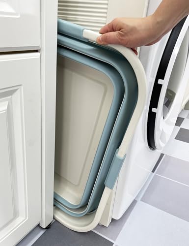 SAMMART 42L (11 gallons) Collapsible Plastic Laundry Basket - Foldable Pop Up Storage Container/Organizer - Portable Washing Tub - Space Saving Hamper/Basket